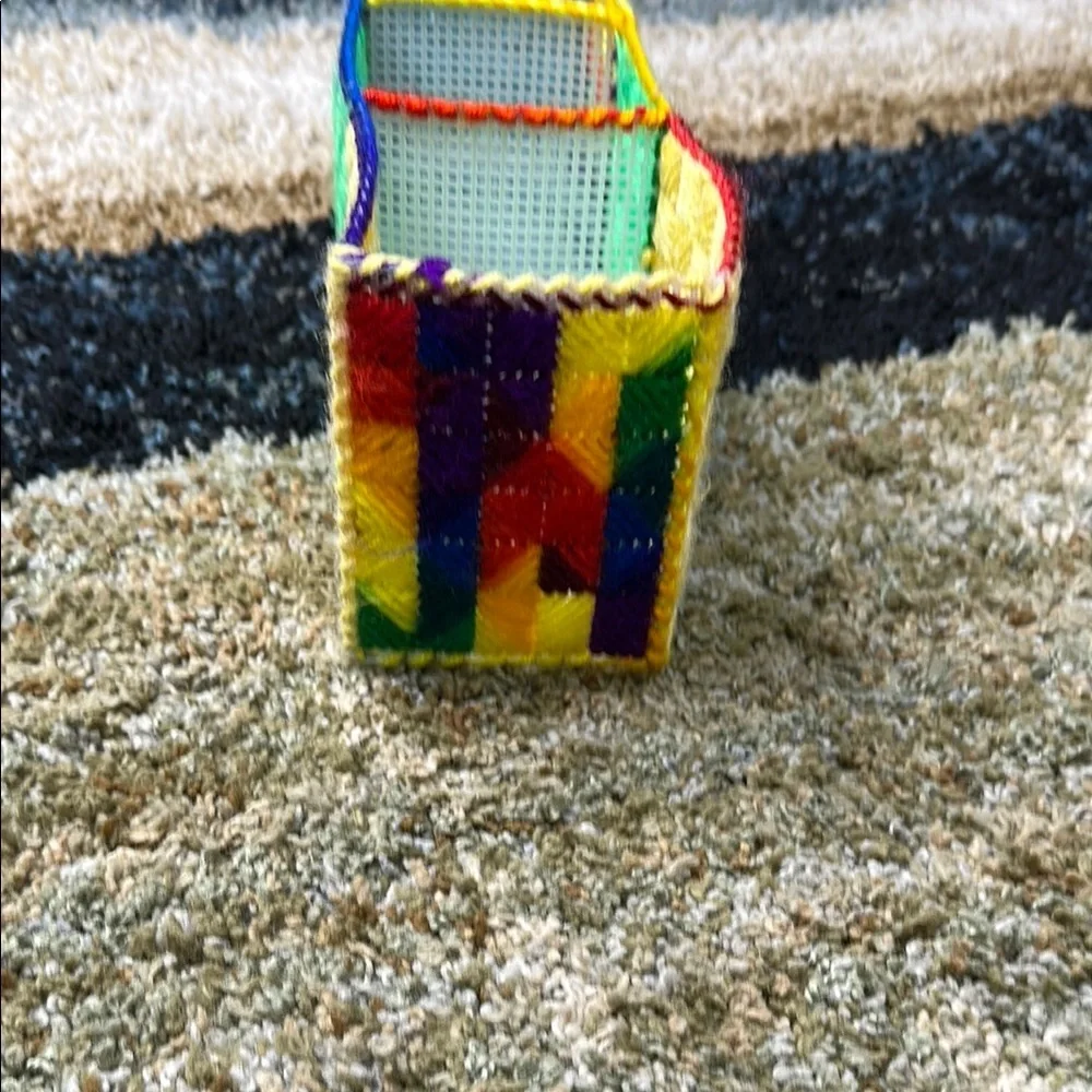 Handmade Knitted Organizational Tray Great for Organizing Brushes, Makeup Art